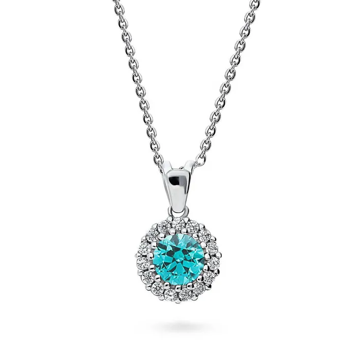 Necklaces Halo Kaleidoscope CZ Necklace in Sterling Silver BERRICLE