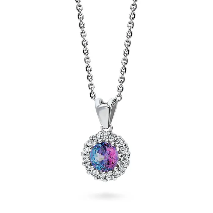 Necklaces Halo Kaleidoscope CZ Necklace in Sterling Silver BERRICLE
