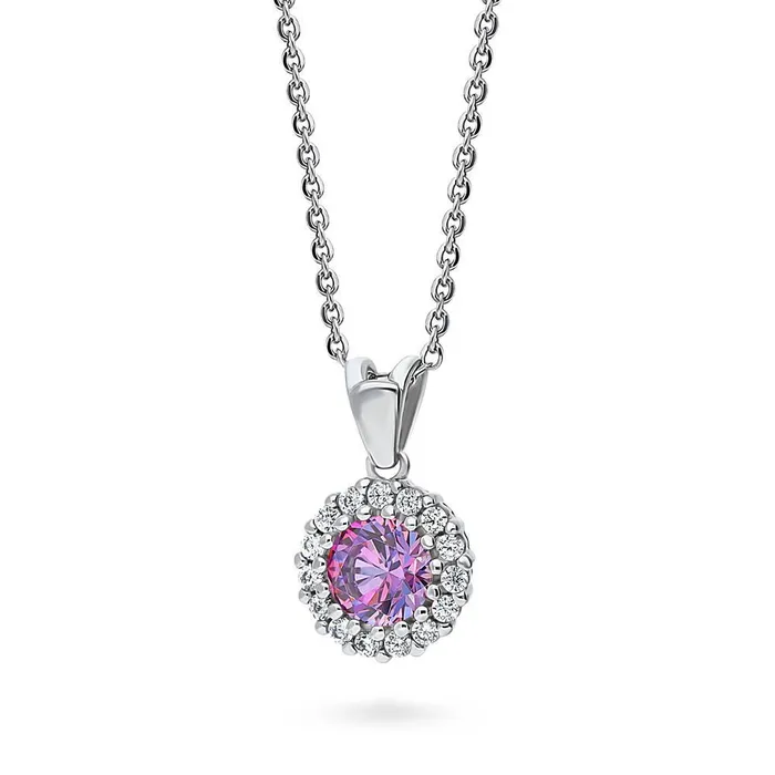 Necklaces Halo Kaleidoscope CZ Necklace in Sterling Silver BERRICLE