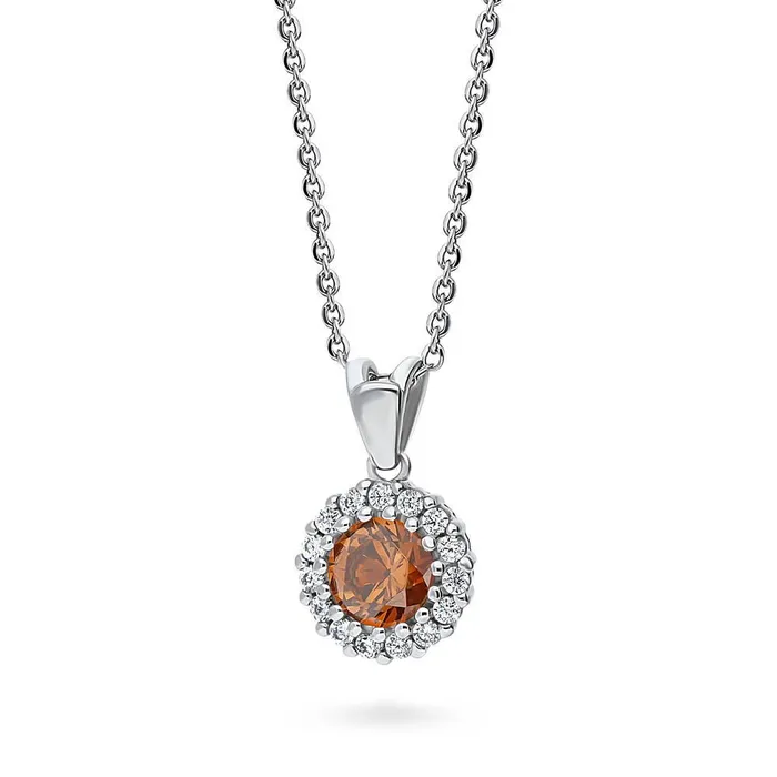 Necklaces Halo Kaleidoscope CZ Necklace in Sterling Silver BERRICLE