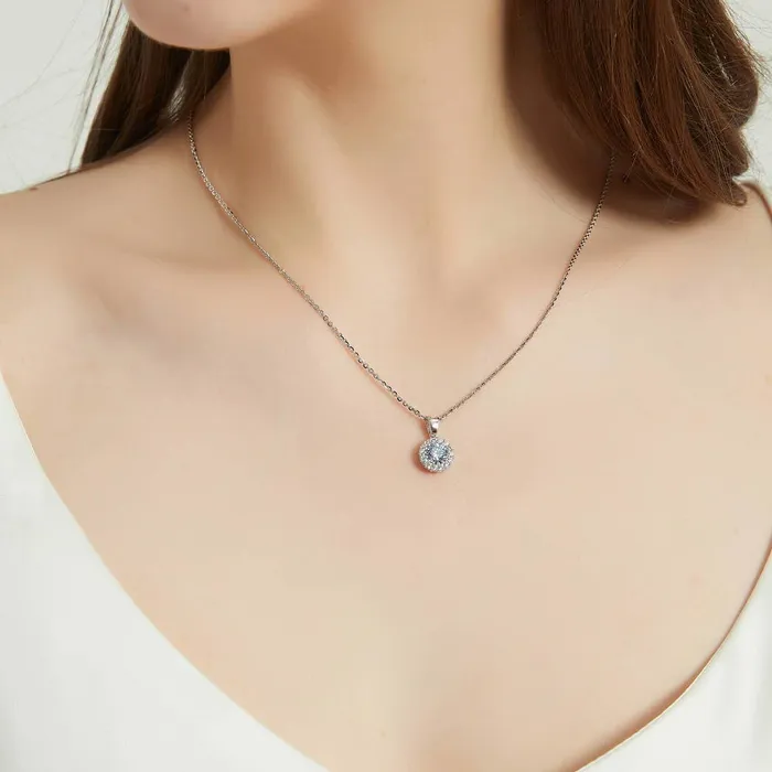 Necklaces Halo Kaleidoscope CZ Necklace in Sterling Silver BERRICLE