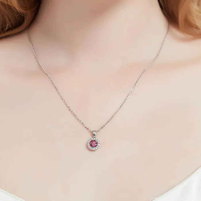 Necklaces Halo Kaleidoscope CZ Necklace in Sterling Silver BERRICLE