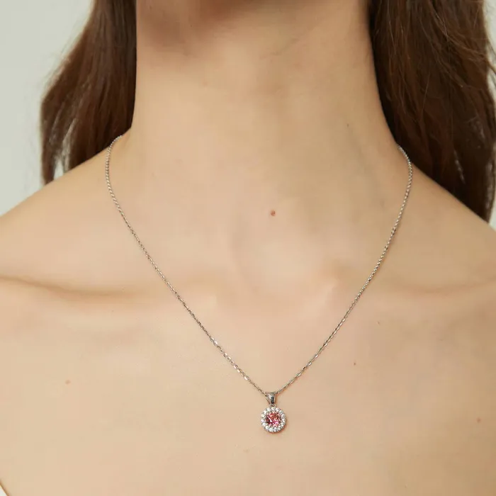 Necklaces Halo Kaleidoscope CZ Necklace in Sterling Silver BERRICLE