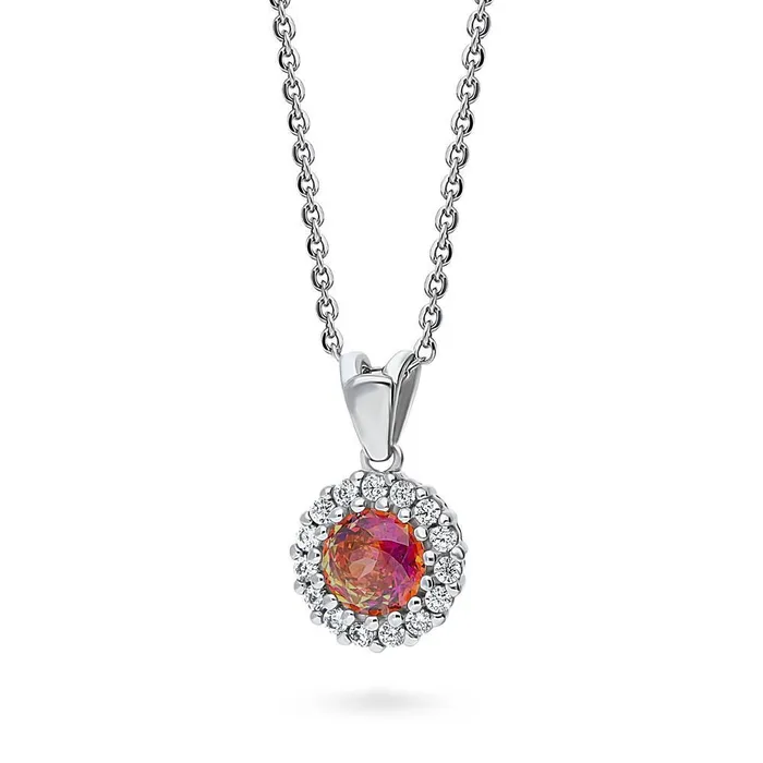 Necklaces Halo Kaleidoscope CZ Necklace in Sterling Silver BERRICLE