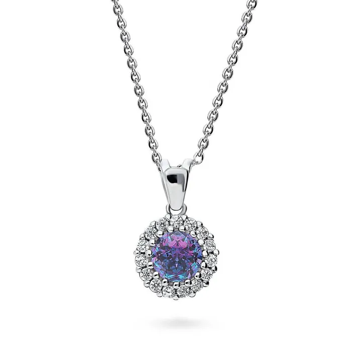 Necklaces Halo Kaleidoscope CZ Necklace in Sterling Silver BERRICLE