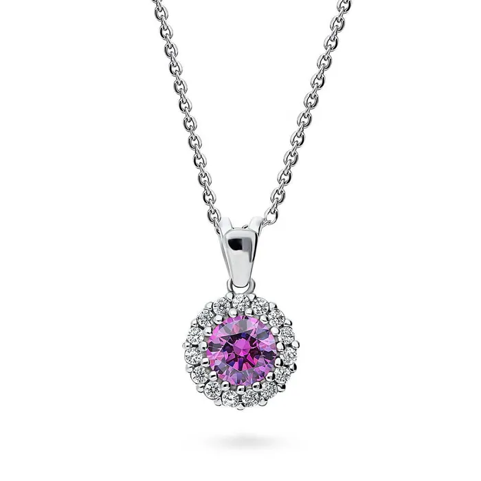 Necklaces Halo Kaleidoscope CZ Necklace in Sterling Silver BERRICLE
