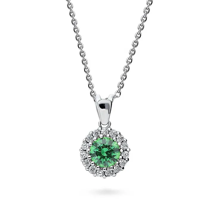 Necklaces Halo Kaleidoscope CZ Necklace in Sterling Silver BERRICLE