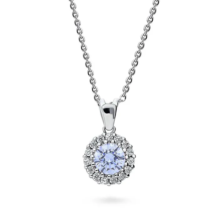 Necklaces Halo Kaleidoscope CZ Necklace in Sterling Silver BERRICLE