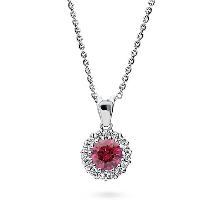 Necklaces Halo Kaleidoscope CZ Necklace in Sterling Silver BERRICLE