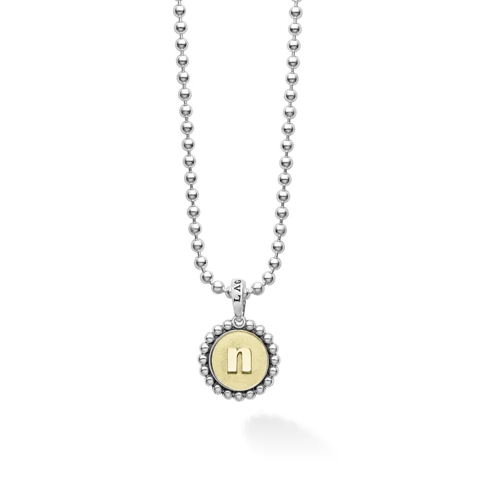 Necklaces LAGOS Signature Caviar N Initial Charm Necklace
