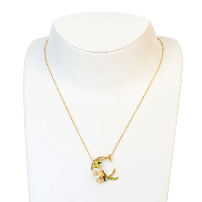 Necklaces Les Nereides Les Nereides Collier Alphabet Fleuri Letter Necklace C