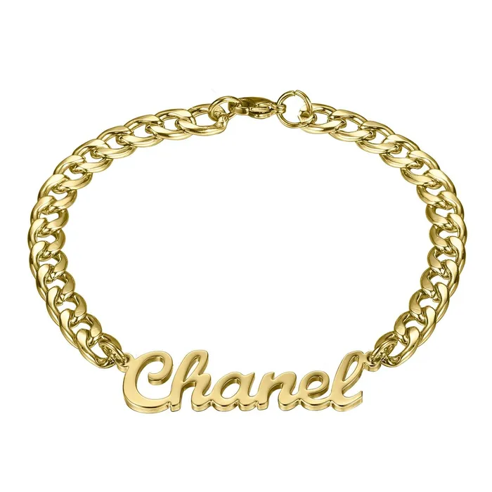 Novalico Bracelets Cursive Cuban Link Name Bracelet