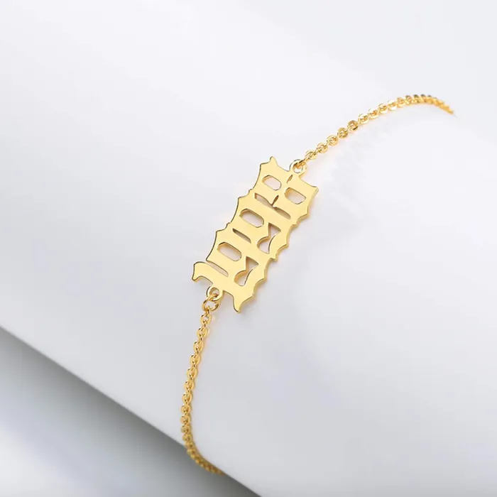 Novalico Bracelets Old English Birth Year Bracelet