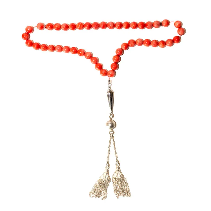 Ouzounian Jewelry Ouzounian Rosary Silver 925 with Coral Rings