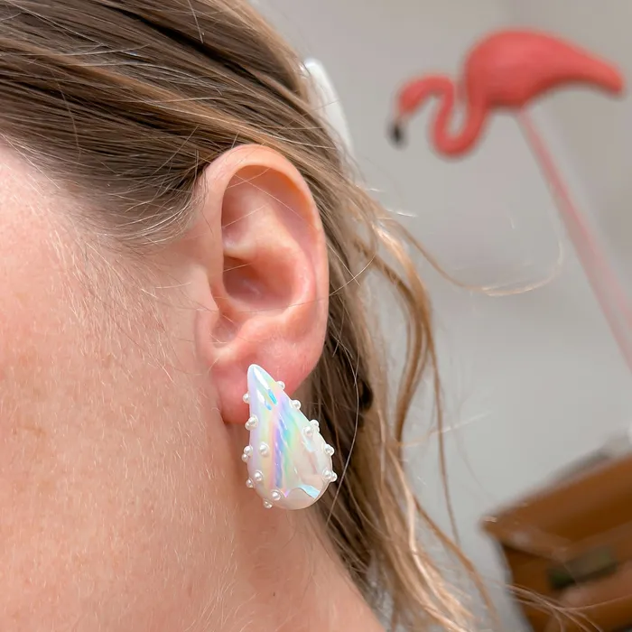 Pearl Bubble Drop Earrings Pearlescent White Prep Obsessed ESS Earrings