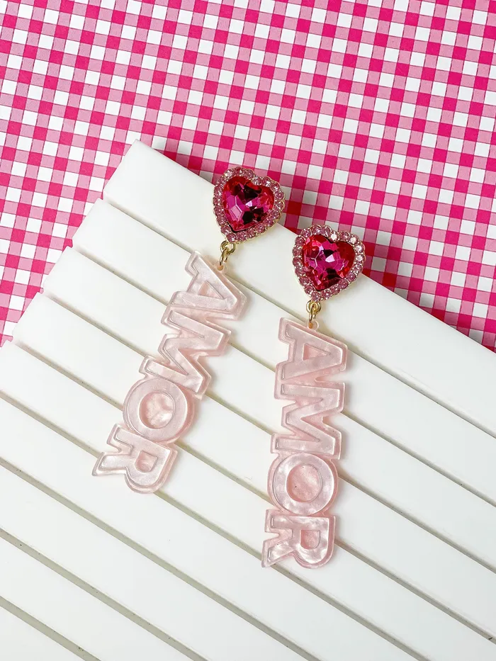 Prep Obsessed FP Earrings Amor Acrylic Dangle Earrings