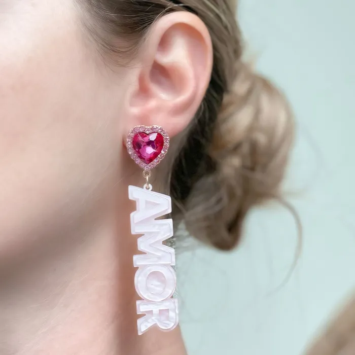 Prep Obsessed FP Earrings Amor Acrylic Dangle Earrings
