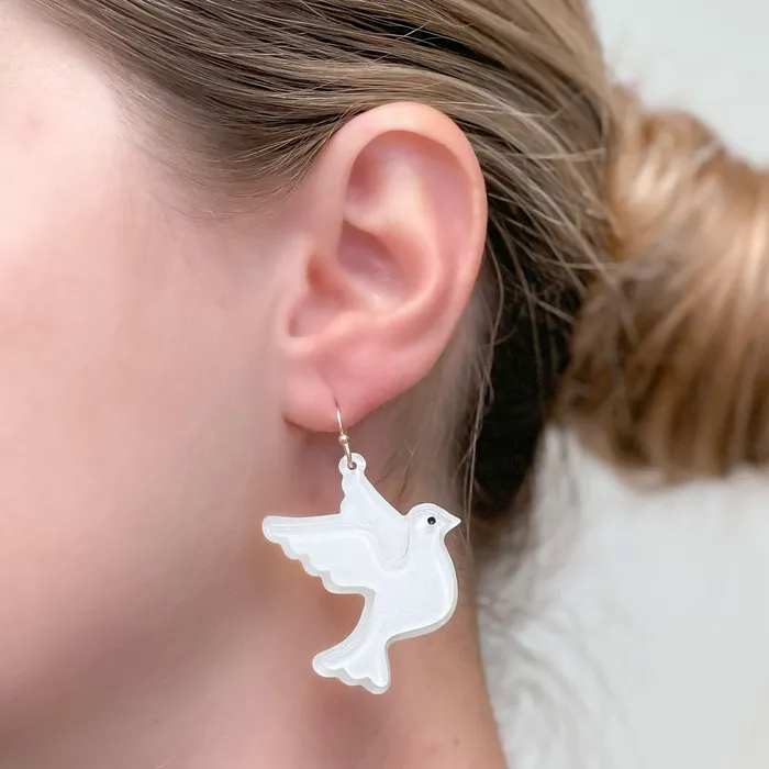 Prep Obsessed VP Earrings Love Dove Dangle Earrings