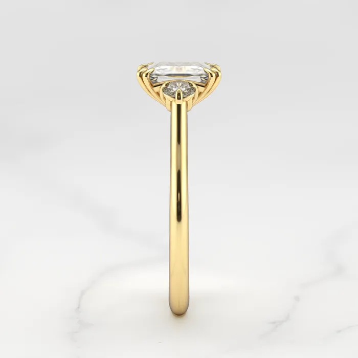 Radiant Diamond Ring with Accent Stones Capucinne Rings