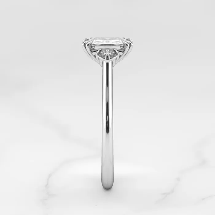 Radiant Diamond Ring with Accent Stones Capucinne Rings