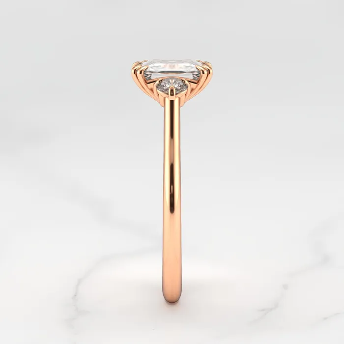 Radiant Diamond Ring with Accent Stones Capucinne Rings