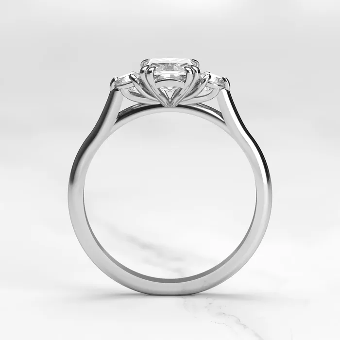 Radiant Diamond Ring with Accent Stones Capucinne Rings