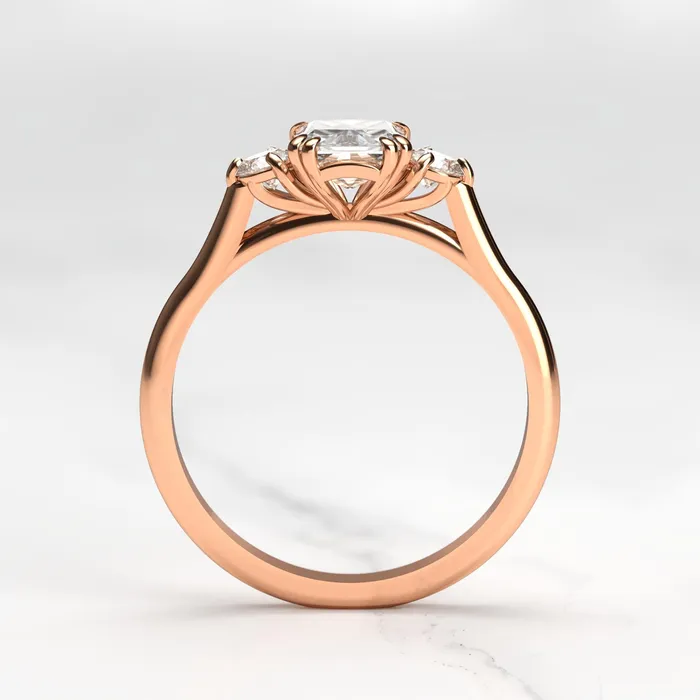 Radiant Diamond Ring with Accent Stones Capucinne Rings