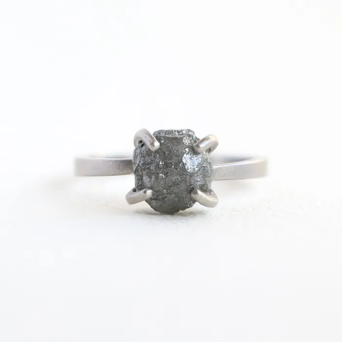 Raw Diamond Platinum Ring Capucinne Rings