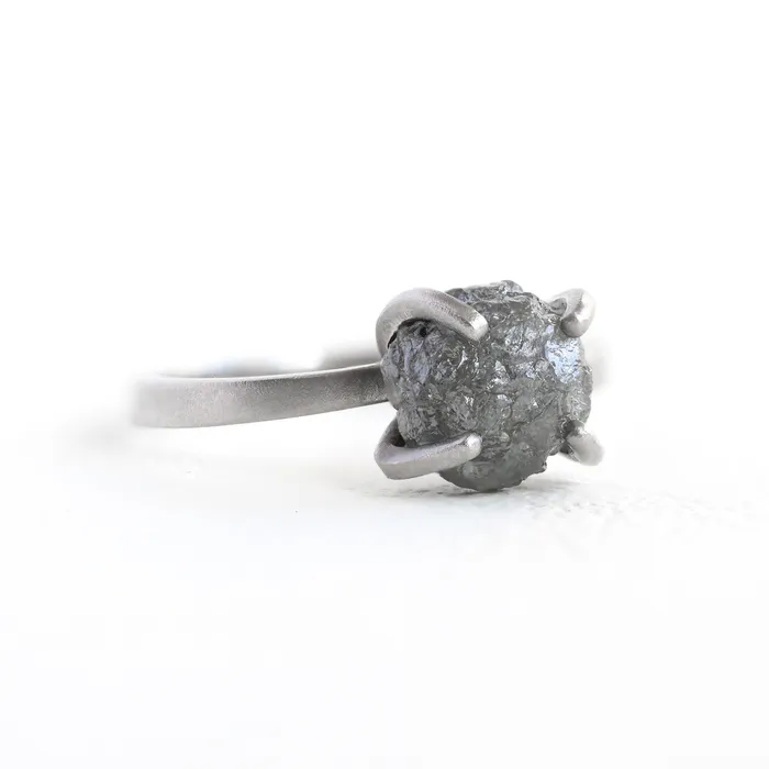 Raw Diamond Platinum Ring Capucinne Rings