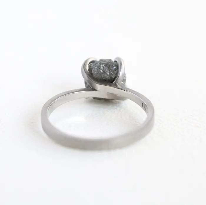 Raw Diamond Platinum Ring Capucinne Rings