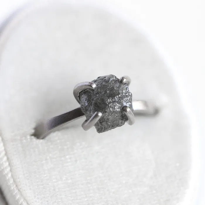 Raw Diamond Platinum Ring Capucinne Rings