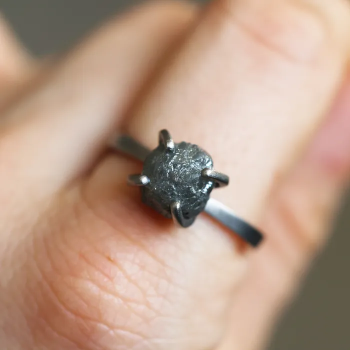 Raw Diamond Platinum Ring Capucinne Rings
