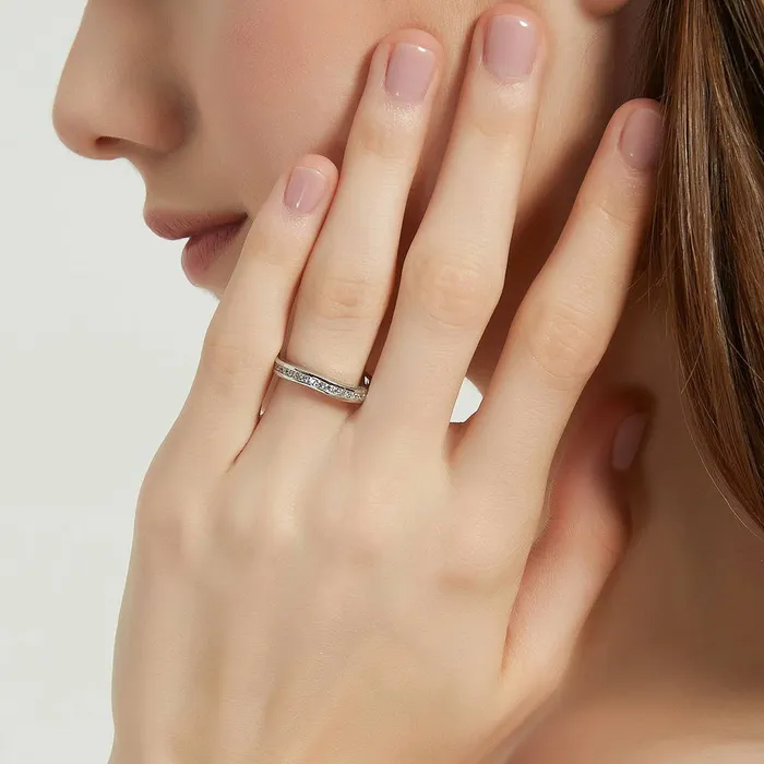 Rings BERRICLE 3Stone 21ct Emerald Cut CZ Ring Set in Sterling Silver