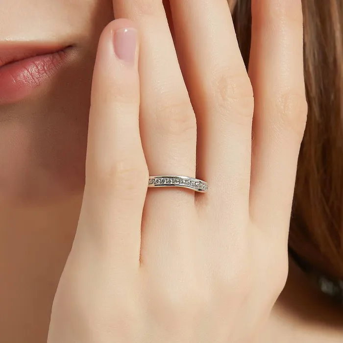 Rings BERRICLE 3Stone 21ct Emerald Cut CZ Ring Set in Sterling Silver