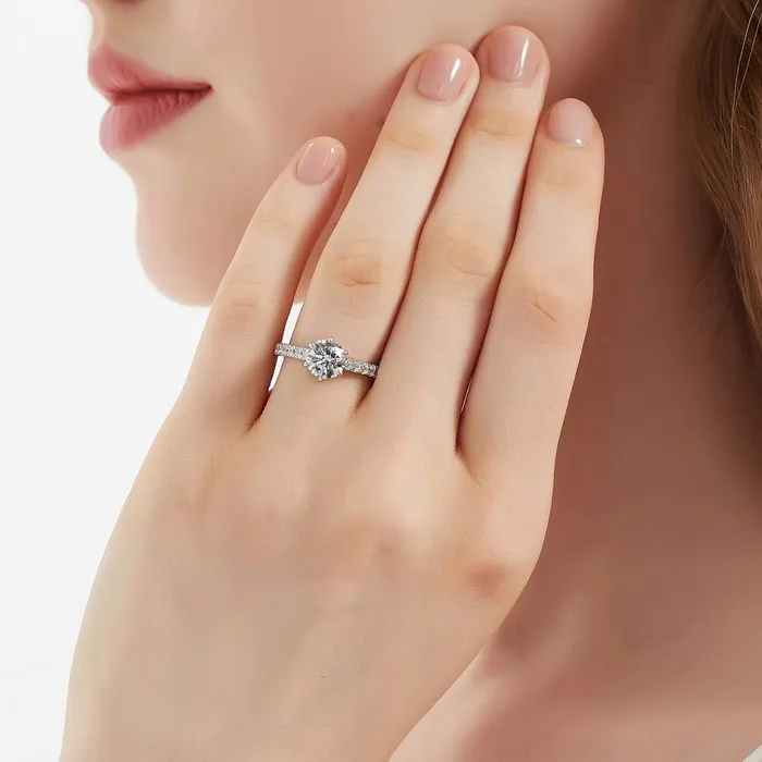 Rings BERRICLE 5Stone Solitaire 125ct CZ Ring Set in Sterling Silver