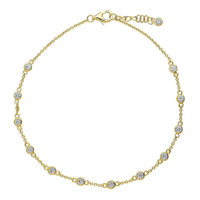 Rings BERRICLE CZ by Yard Station Anklet in Gold Flashed Sterling Silver