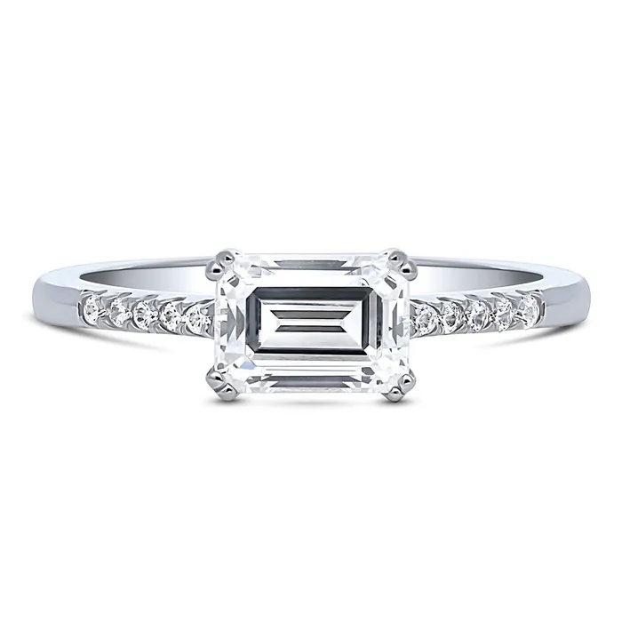 Rings BERRICLE EastWest Solitaire 1ct CZ Ring in Sterling Silver