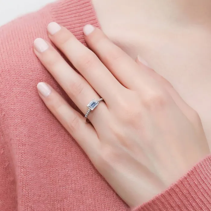 Rings BERRICLE EastWest Solitaire 1ct CZ Ring in Sterling Silver