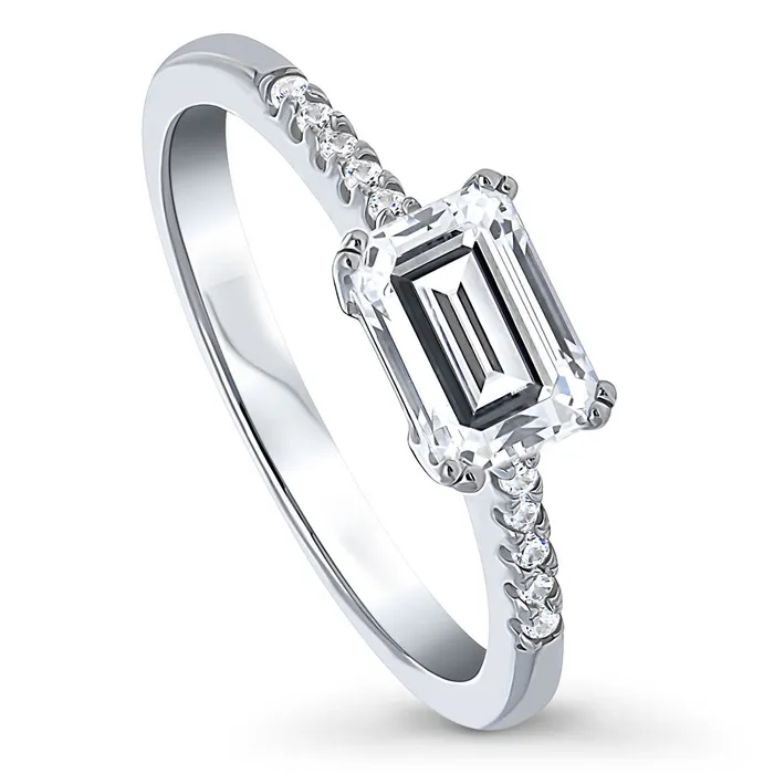 Rings BERRICLE EastWest Solitaire 1ct CZ Ring in Sterling Silver