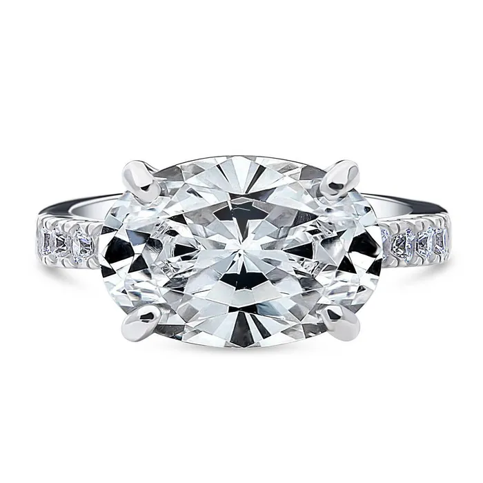 Rings BERRICLE EastWest Solitaire 55ct CZ Ring in Sterling Silver