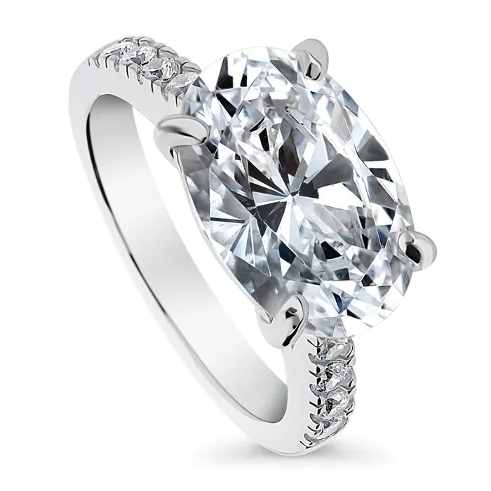 Rings BERRICLE EastWest Solitaire 55ct CZ Ring in Sterling Silver