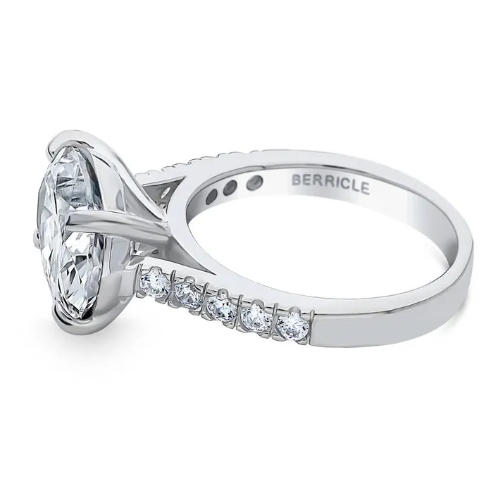 Rings BERRICLE EastWest Solitaire 55ct CZ Ring in Sterling Silver