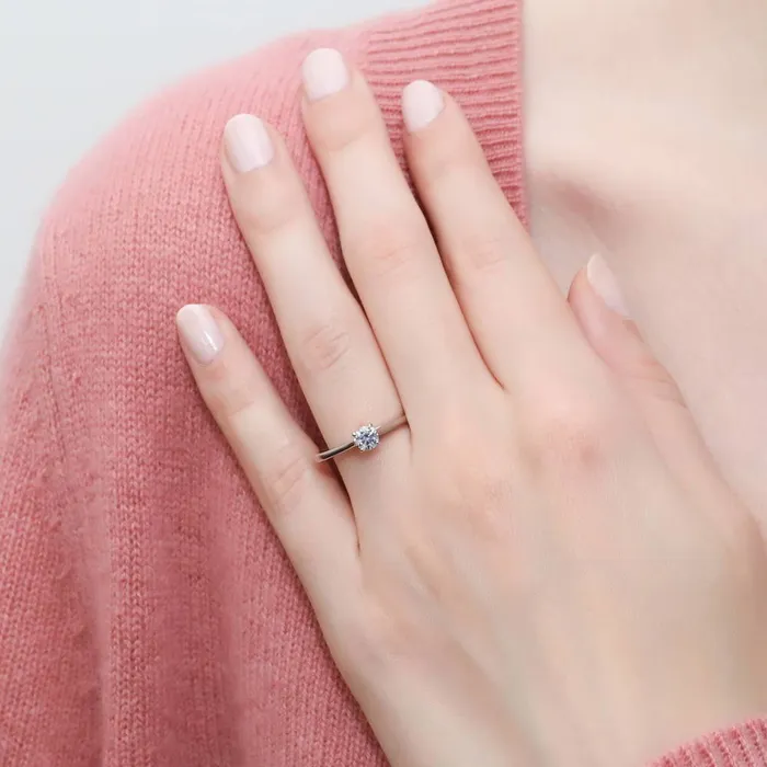 Rings BERRICLE Solitaire 035ct CZ Ring in Sterling Silver