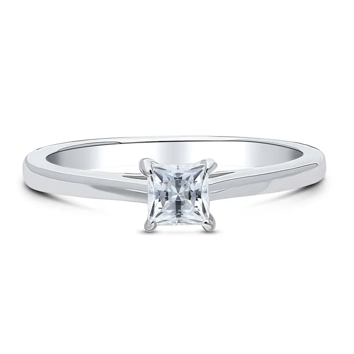 Rings BERRICLE Solitaire 04ct Princess CZ Ring in Sterling Silver