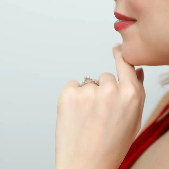 Rings BERRICLE Solitaire 04ct Princess CZ Ring in Sterling Silver