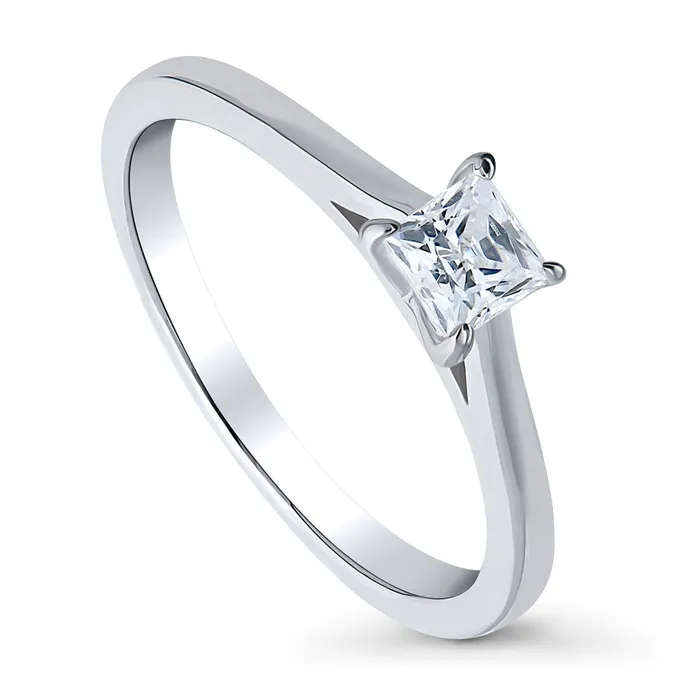 Rings BERRICLE Solitaire 04ct Princess CZ Ring in Sterling Silver