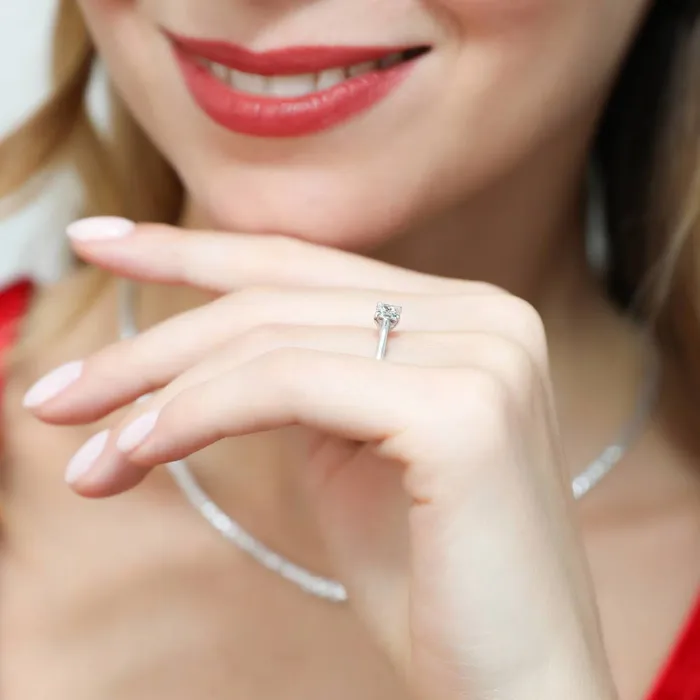 Rings BERRICLE Solitaire 04ct Princess CZ Ring in Sterling Silver