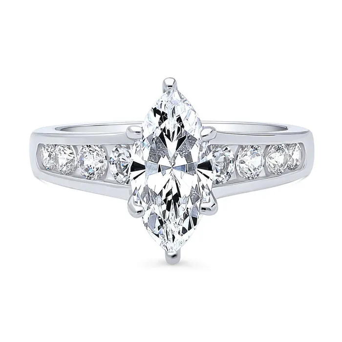 Rings BERRICLE Solitaire 16ct Marquise CZ Ring in Sterling Silver