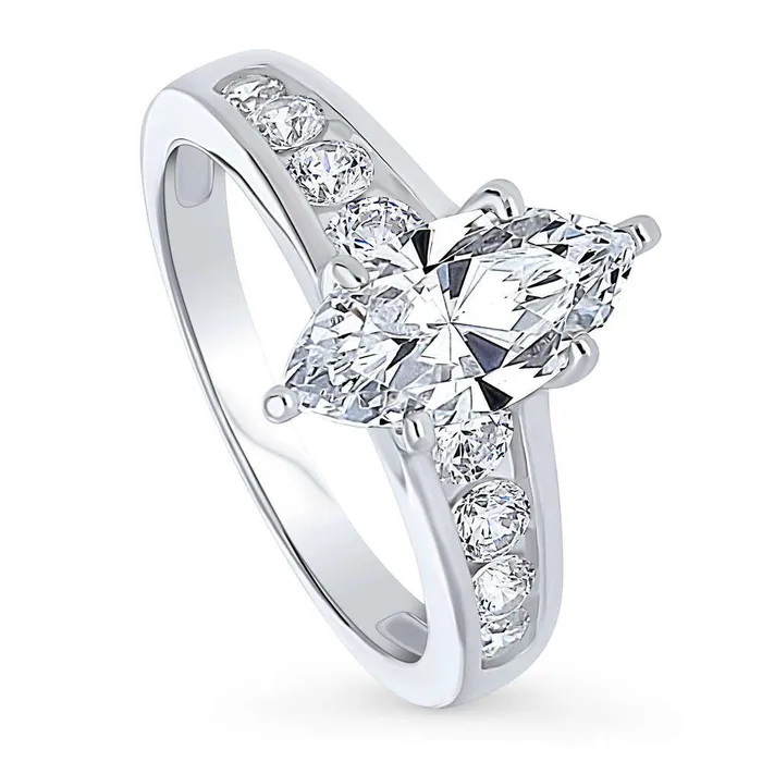 Rings BERRICLE Solitaire 16ct Marquise CZ Ring in Sterling Silver