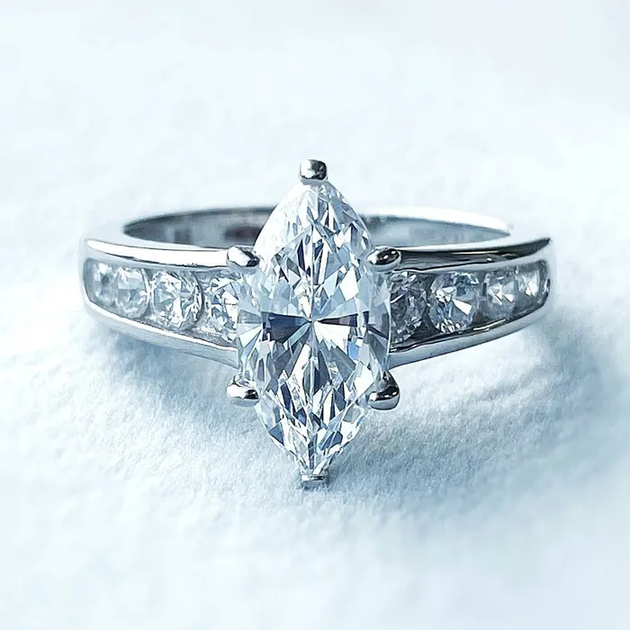 Rings BERRICLE Solitaire 16ct Marquise CZ Ring in Sterling Silver